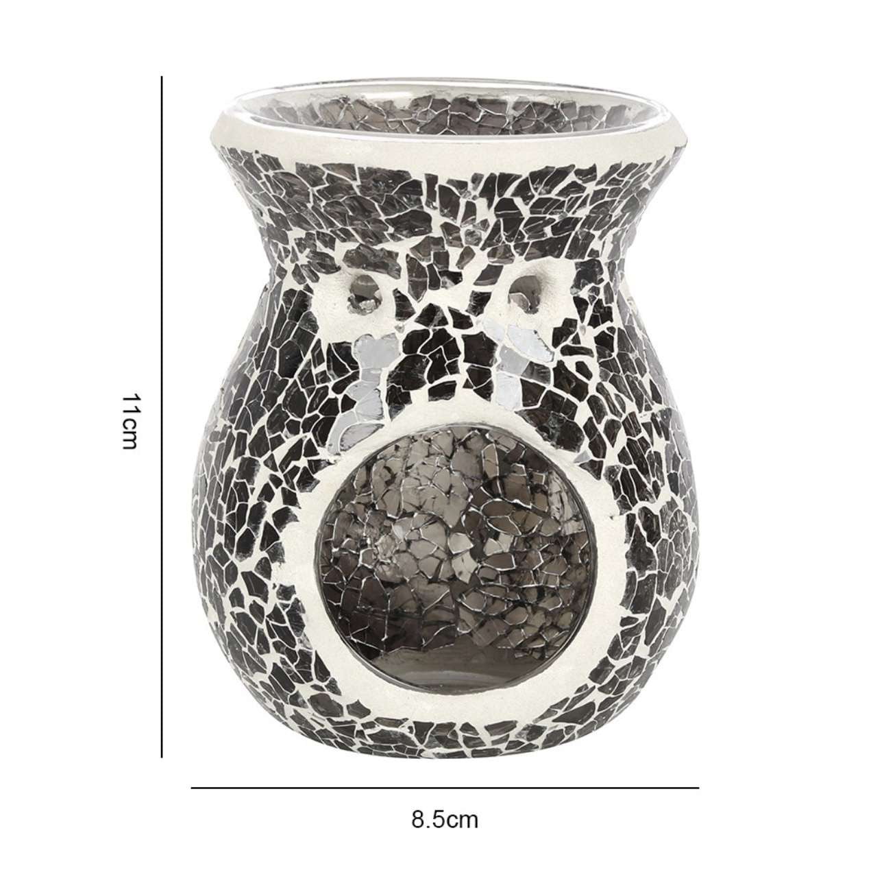 SMALL GUNMETAL GREY CRACKLE OIL BURNER