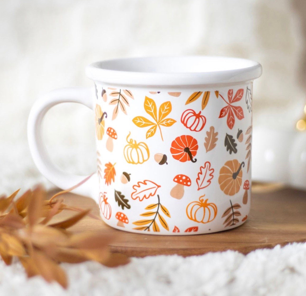 AUTUMN LEAVES AND PUMPKINS MUG
