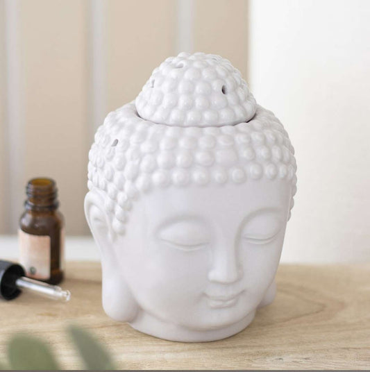 SMALL GREY BUDDHA HEAD OIL BURNER