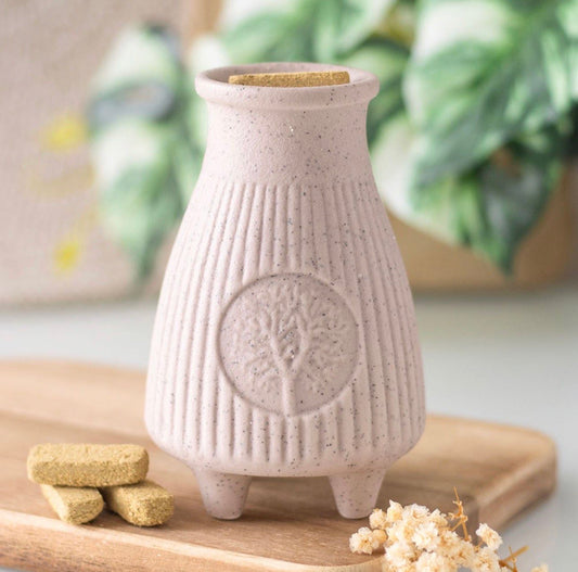 GREIGE RIBBED PALO SANTO BRICK BURNER